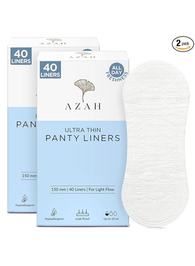 Azah Panty Liners for Women Daily use (Pack of 80) | Cottony Soft Sanitary Pads for Women | Pantyliners Pads Perfect For White Discharge & Light Spotting | Panty Liner Pads Sanitary Napkins - Image 1